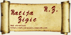 Matija Žigić vizit kartica